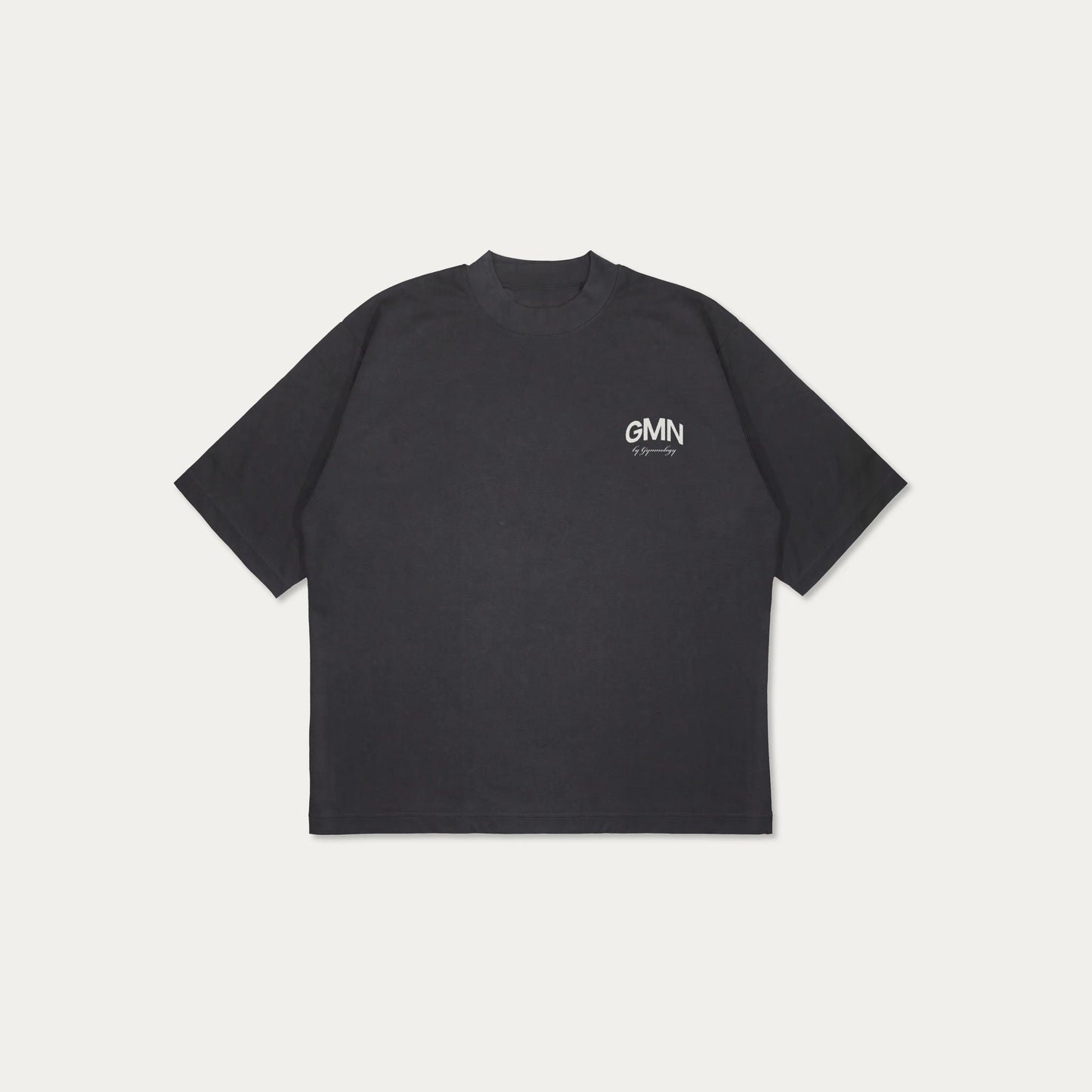 Short sleeve heavyweight jersey t-shirt in Vintage Black. Slightly oversized fit with a ribbed crewneck collar. GMN graphic branding to the rear and chest.  Oversized Fit Screen Printed Short sleeves Composition: 100% Organic Cotton 240GSM Made in Portugal.